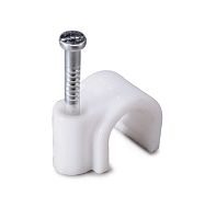 Скоба пластиковая с гвоздем круглая Fortisflex СПК 10 (25шт.)  картинка